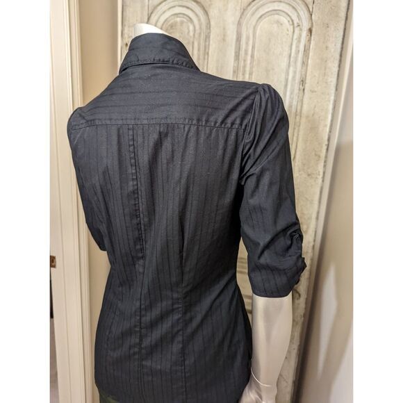 Black Pinstripe Business Casual Button Down - Picture 5 of 9